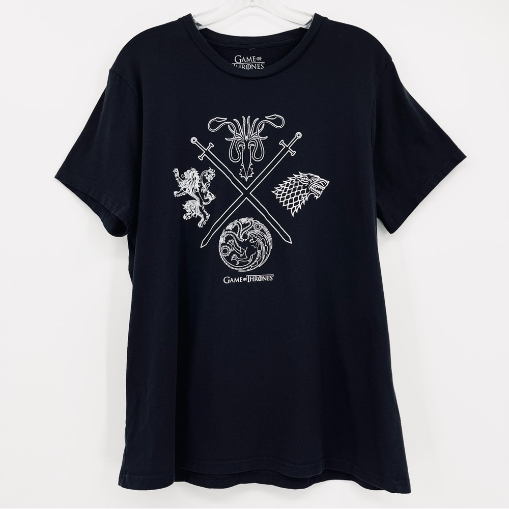 Game Of Thrones 100% Cotton Black Graphic Crewneck Tee XL